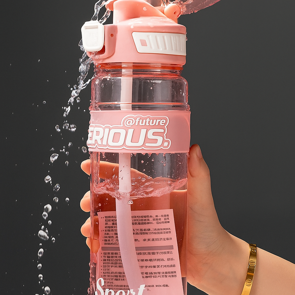 Termo 950ml plástico con pitillo