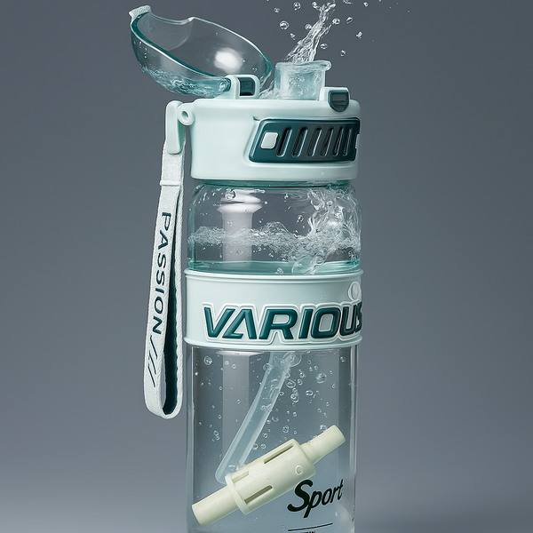 Termo 950ml plástico con pitillo