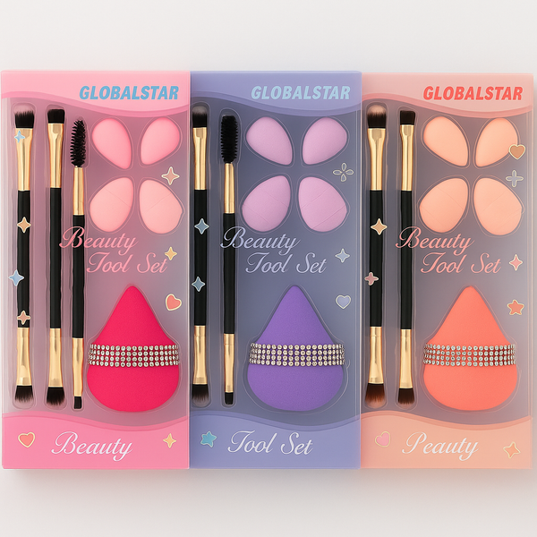 Set x 8 brochas y pomos para maquillaje