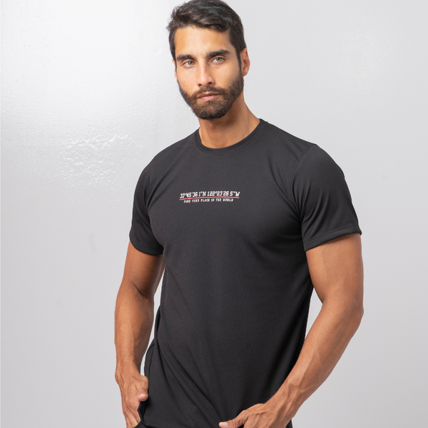 Camiseta estampada negro