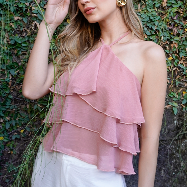 Blusa escote halter y boleros