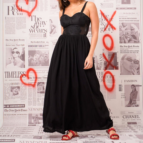 Vestido largo de tiras