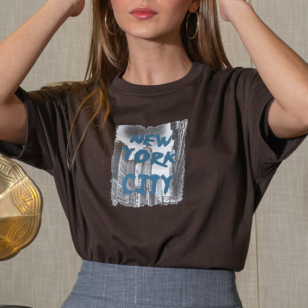 Camiseta crop dama New York