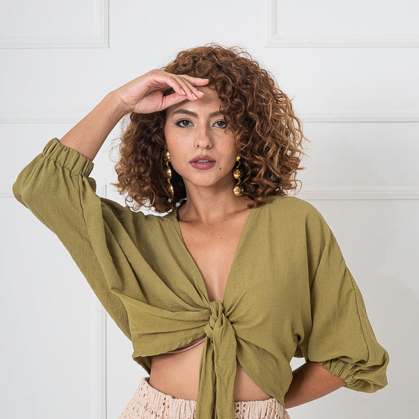 Blusa manga 3/4 nudo delantero