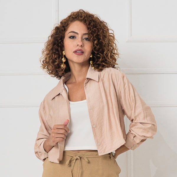 Blusa manga larga tipo camisera
