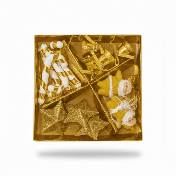 Set de estrellas y muñecos dorado