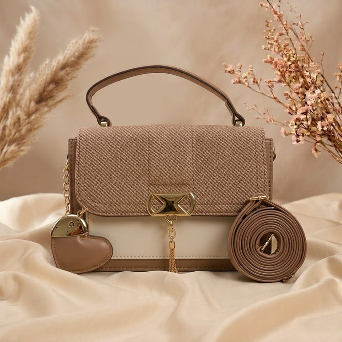 Bolso de dama compacto con broche metálico