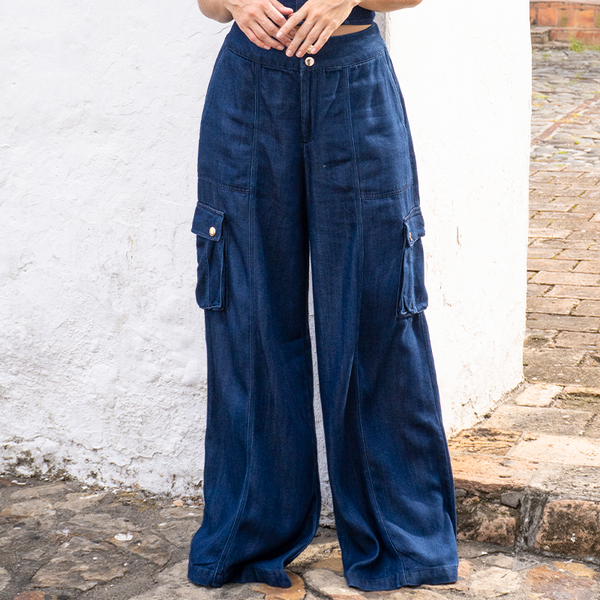 Pantalón largo índigo