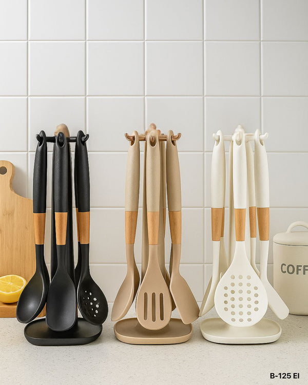 Set utensilios de cocina con soporte colgante