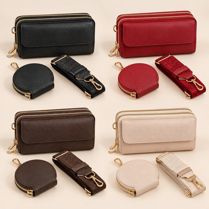 Bolso crossbody tipo billetera con correa ajustable
