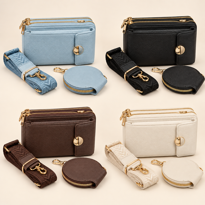 Bolso crossbody texturizado con correa ajustable