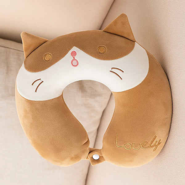 Almohada tipo U para cuello de gatito