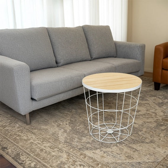 Mesa de centro metálica pequeña (diseño cuadros)